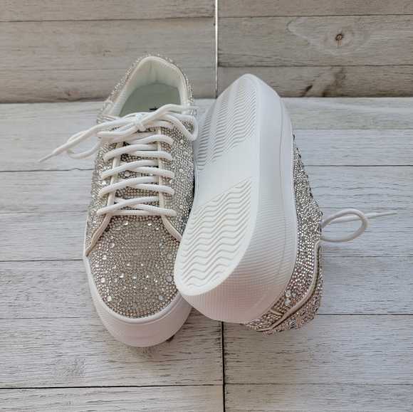 CORKYS- BEDAZZLE CLEAR RHINESTONE SNEAKERS - Picture 7 of 7